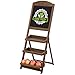 MyGift Rustic Burnt Wood Chalkboard Easel with 3-Tiered Display Shelves