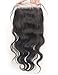 Vogue Queen Body Wave 5x5 Lace Closure Virgin Brazilian Human Hair Lace Pieces with Baby Hair Natural Color 18 inches