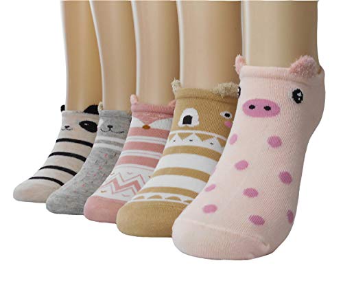 BLACOCO Unique Womens Low Cut No Show Socks Colorful Cartoon Christmas Ankle Sock