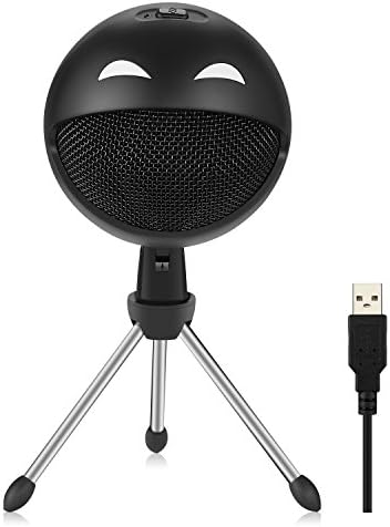 Calie USB Condenser Microphone,Cardriod Podcast Microphone,Compatible with USB Devices &amp; Mobile Phone,Great for Skype,Recording,Speech,Black