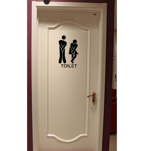WoW store Home Decor Small Toilet Sign Removable Wall Stickers - 20cm x 30cm