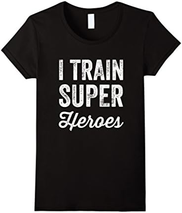 Womens I Train Superheroes T-Shirt Medium Black