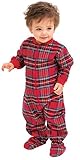 PajamaGram Infant Stewart Plaid Pajamas with Red Top and Plaid Pants