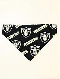 Oakland Raiders black Pet No-Tie Bandana