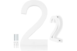 Hvatry House Numbers for Outside, White 6 inch Modern Floating Address Numbers for Front Door, Street, Apartment, Farmhouse, High Visibility Numbers Enhance Home's Exterior Charm(House Numbers 2)