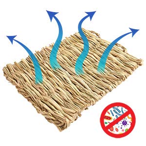 PrimePets 3Pack Grass Mat Woven Bed Mat for Small Animal Bunny, Natural Straw Bedding Nest Chew Toy Handmade Bed Play Toy for Guinea Pig Parrot Rabbit Bunny Hamster Rat