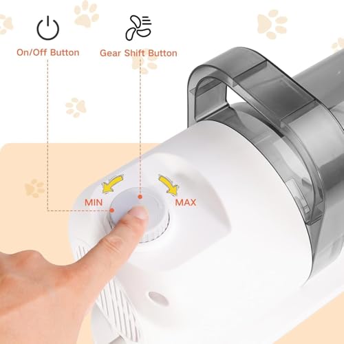 SKY-TOUCH Pet Grooming Kit and Hair Vacuum, 12 in 1 Shedding Grooming Kit, Vacuum Suction 99%, 2L Large Capacity Low Noise Hair Remover Supplies for Dogs & Cats, Professional Grooming Shedding Tools