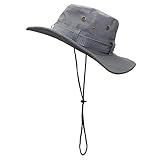 Bodvera Fishing Bucket Sun Boonie Hat Summer UV Protection Cap Outdoor Camouflage Hat with Side Snap Chin Cord