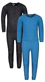 Snozu Girl’s 2-Pack Thermal Warm Underwear Top and Pant Set (Little Girls)