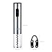 Aicok Wine Opener, Electric Wine Opener, Stainless Steel Electric Corkscrew, Cordless Battery Powered Wine Bottle Opener with Foil Cutter, Metallic Finish, Silver