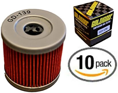 GOLDIGGER After Market HF139 &amp; KN-139 Replacement Oil Filter Powersports/Motorcycle/Dirt Bike/ATV (10 Pack)
