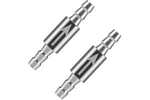 LALOCAPEYO 2 PCS Stainless Steel One Way Check Valve for 4/6mm Tubing Aquarium Co2 System Aquarium CO2 Diffuser Fish Tank Che