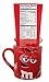 M&M's Ceramic Christmas Coffee Mug Gift Set with Chocolate Candies (Red)