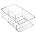 mDesign Storage Box Organizer for Vitamins, Supplements, Health Products - Set of 2, Medium Divided, Clear