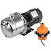Happybuy Shallow Well Jet Pump with Pressure Switch 1.6HP Jet Water Pump 180 ft Stainless Steel Jet Pump to Supply Fresh Well Water to Residential Homes Farms Cabins