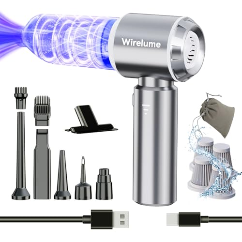 Wirelume Handheld Vacuum Cleaner Powerful Mini Car Vacuum Cleaners Hand Held Vacuum Cordless 22000Pa Strong Cyclonic Suction Blowing Portable Rechargable Lightweight for Pet Hair Vehicle Home Office
