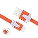 Flat Charging Cable Compatible Ultimate Ears, UE Boom 2 / MEGABOOM/WONDERBOOM / ROLL 2 / MEGABLAST/ROLL / Blast Wireless Bluetooth Speaker Power Supply Cord Line, Micro USB Charger Cable (Orange)