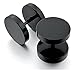Zysta 2pcs 2MM-14MM Black Screw Stud Earrings Mens Stainless Steel Cheater Fake Ear Plugs Gauges Illusion Tunnel