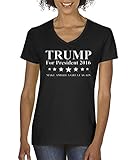 allwitty 1008 - Women's V-Neck T-Shirt Trump President 2016 Election GOP Make America Great Again