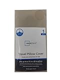 Mainstays Removable Travel Pillow Cover, Tan (Fits Pillows up to 15 in. x 20 in.)