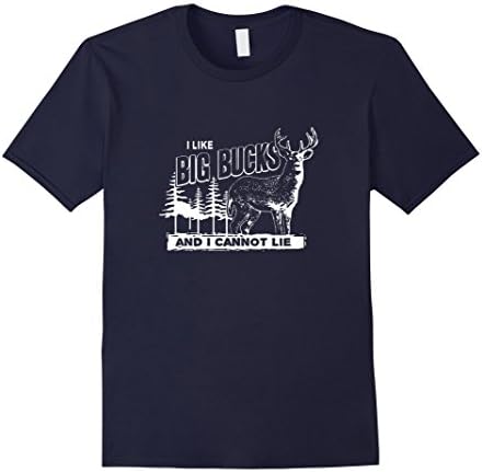 Men's I Like Big Bucks And I Cannot Lie Tee - Funny T-Shirt 2XL Navy