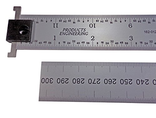 Pec Tools 262 006 6 Inchmm Usa Rigid Steel Rule Reads 32nds 64ths 1mm 12mm By Pec Tools - 