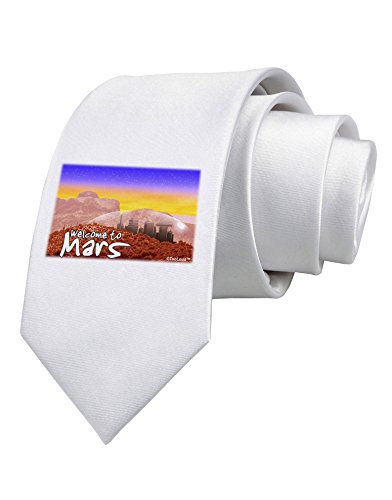 TooLoud Welcome to Mars Printed White Neck Tie