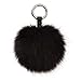 Roniky Newest Large Genuine Fox Fur Pom Pom Keychain Bag Purse Charm Gold Ring Fluffy Fur Ball (5.9