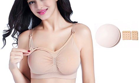 GOUP Women Freedom Seamless Nursing Bra Wireless Underwear with Removable Pad,M
