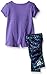 adidas Baby Girls' Short Sleeve Tee and Capri Set, Purple, 12 Months