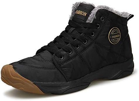 SILENTCARE Men's Warm Snow Boots, Fur Lined Waterproof Winter Shoes, Anti-Slip Lightweight Ankle Boot