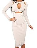 Allegrace Womens Sexy Long Sleeves Slim Bodycon Party Bandage Club Dresses