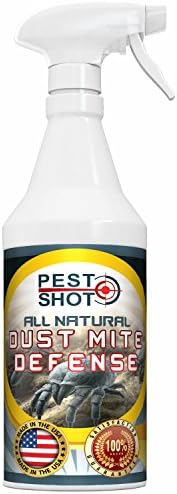 All Natural Dust Mite Spray by Pest Shot - Kills House Dust Mites, Bed Mites and Eggs on Contact - Organic, Non-Toxic Formula Safe to Use Around Children and Pets - For Carpets, Bedding and Furniture