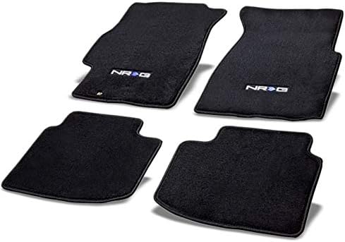 UrMarketOutlet NRG Innovations Logo Front/Rear Black Floor Mats Carpet Pads Rug for 96-00 Civic (FMR-130)