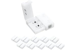 LightingWill 10pcs Pack Strip to Strip Unwired Gapless Solderless Snap Down 2Pin Conductor LED Strip Connector for 8mm Wide 3528 2835 Single Color Flex LED Strips