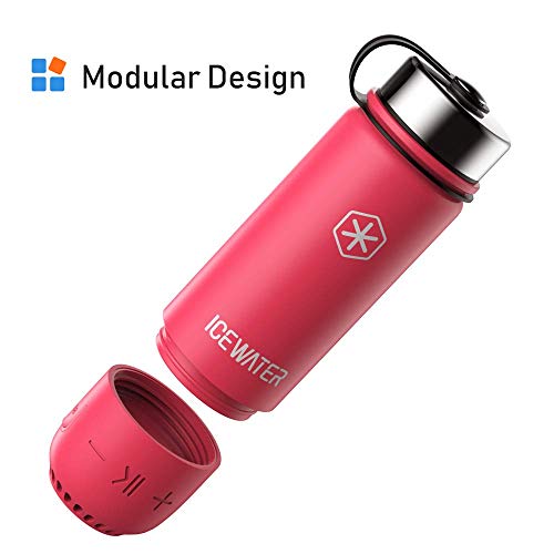 ICEWATER 3-in-1 Smart Stainless Steel Water Bottle(Glows to Remind You to Stay Hydrated)+Bluetooth Speaker+ Dancing Lights,20 oz,Stay Hydrated and Enjoy Music,Great Gift