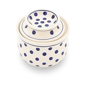Bunzlauer Butter Dish with Water Cooling for 175 g, Height 10.7 cm, Diameter 11.0 cm, Volume 0.2 Litres, Decor 37