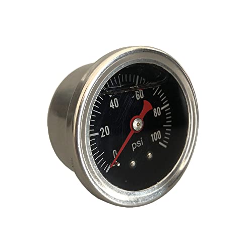 Universal Manual Inline Fuel Pressure Regulator Gauge Liquid Filled 0100psi Oil Press Gauge 1/8