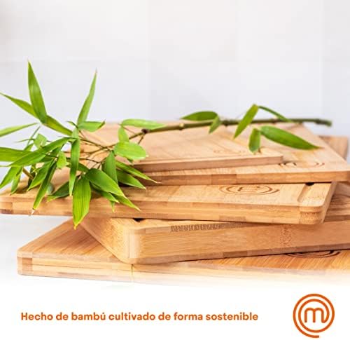 Tábuas de cortar de cozinha, conjunto de 3 peças de tábua de bambu - 38x27,5 cm / 34x23,5 cm / 23x15 cm, ideal para cortar pão, fiambre, legumes e queijos, conjunto de tábuas de cortar, sustentável