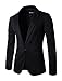 uxcell Men's Notched Lapel Button Slim Fit Casual Lightweight Sport Coats Blazer 36 Black