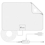 Vansky TV Antenna - HD Amplified Digital HDTV Antenna 65-90 Mile w/ Local Broadcast 4K VHF UHF Signal Channels for All TVs with Detachable Amplifier - 16.5feet Coax Cable