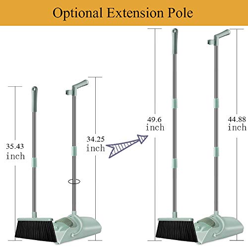 image for Kelamayi Broom and Dustpan Set, Super Long Handle Lobby Broom, Self-Cl