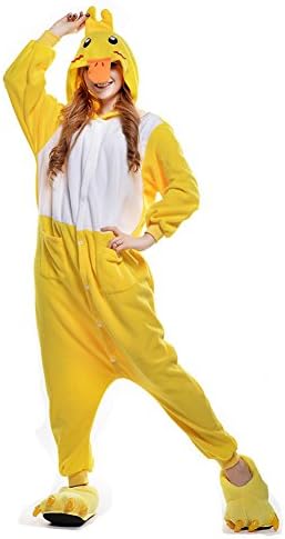 Babibridal Unisex Onesies for Adult Animal Pajamas One Piece Pajamas (M, Yellow duck)