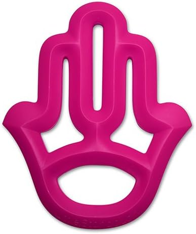 Little Standout Baby Teething + Infant Teething Toys, 100% Silicone Teether, BPA Free Chew Toys for Babies: The Natural Alternative to Baby Teething Tablets for Teething Relief - Hamsa Hand Pink