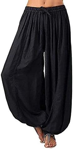 HEJANG Women's Yoga Sports Trousers Plus Size Solid Color Casual Loose Harem Pants Gym 2019