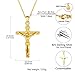 U7 Crucifix Cross Necklace 18K Gold Plated Sterling Silver Jesus Christ Baptism Gift Pendant for Women, Chain 18