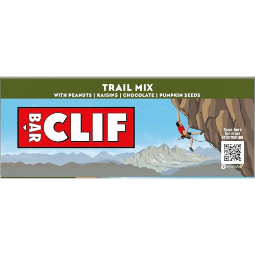 CLIF BAR – ENERGY PROTEIN BARS – TRAIL MIX – MADE WITH ORGANIC OATS – ENERGY BARS – NON-GMO – (5 PACK)