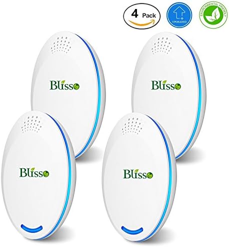 Blisso Ultrasonic Pest Repeller–[NEW 2018] Pest Control Repellent Electronic &amp; Ultrasound, Indoor Plug-In for Insects, Roaches, Flies, Ants, Spiders, Mice, Bugs and more,Portable, Eco-friendly（4pacs