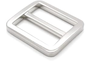 CRAFTMEMORE Flat Metal Slide Buckle Triglide Strap Keeper Leathercraft Bag Belt Adjuster Sliders 6 Pack VTSL