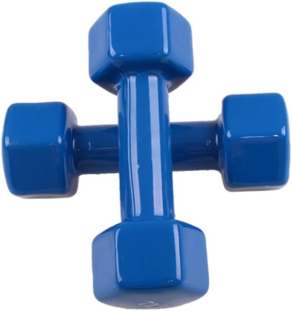 YIFAN Dumbbells Deluxe Vinyl Coated Hand Weights All-Purpose Color Coded Dumbbell for Strength Training 2 Lb -8 Lb,Blue,7LB 2